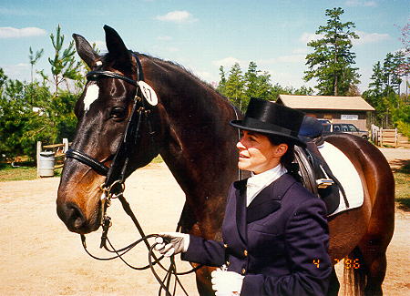 Kathy Lewis with Dante, her Hanovarian Gelding.